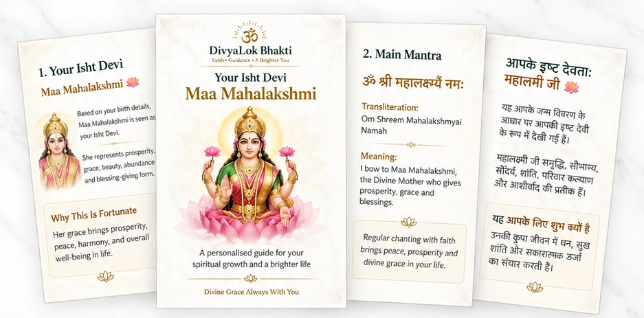 Preview of English and Hindi personalised Isht Devta report pages