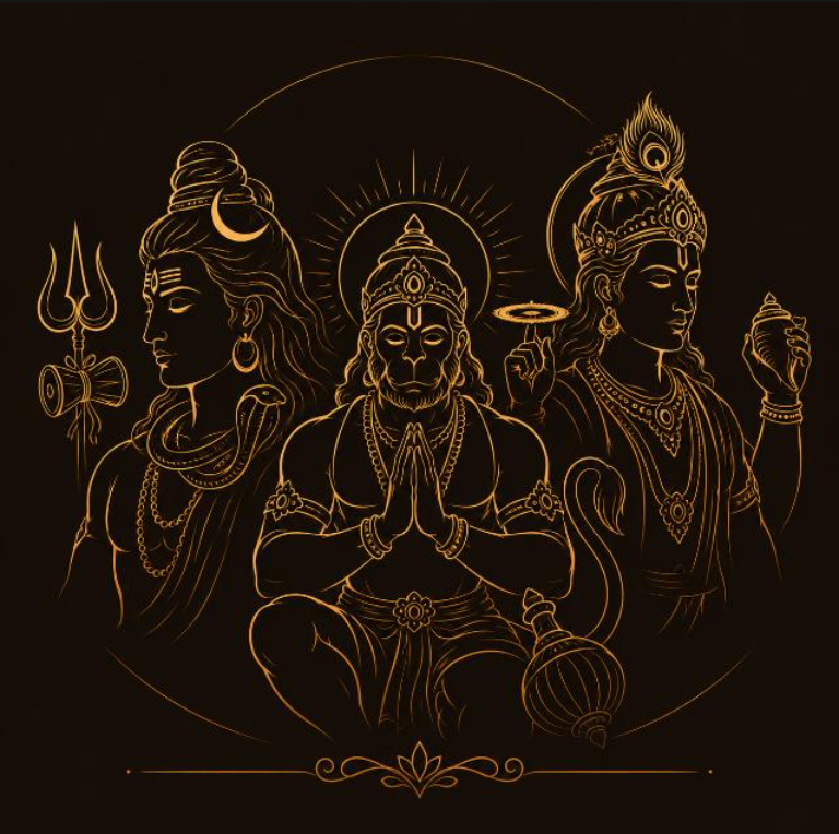 Sacred Devta outline artwork
